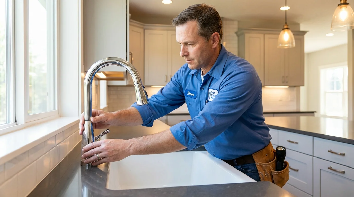 Kitchen faucet installation by Johns Plumbing LLC in Running Springs